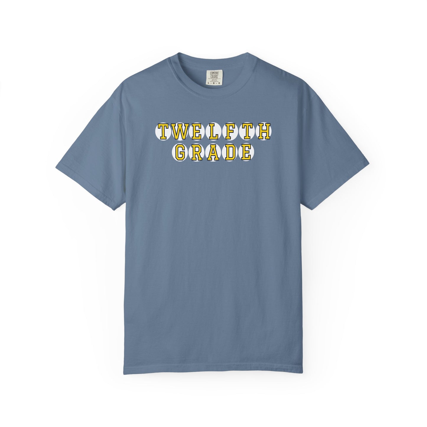 TWELFTH GRADE YELLOW PLAYER LETTERS T-SHIRT