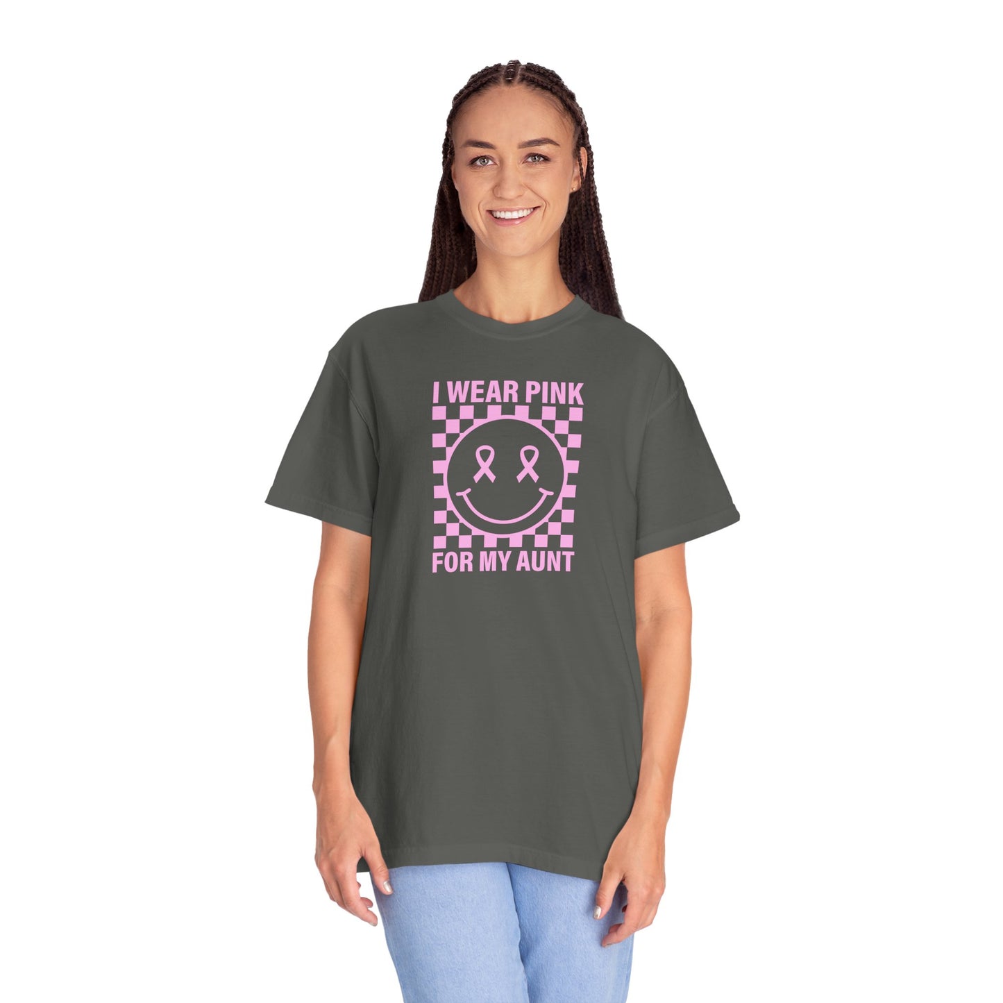 I WEAR PINK FOR MY AUNT COMFORT COLORS T-SHIRT