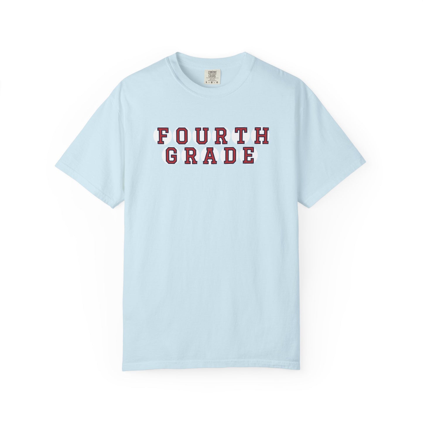 FOURTH GRADE RED PLAYER LETTERS T-SHIRT