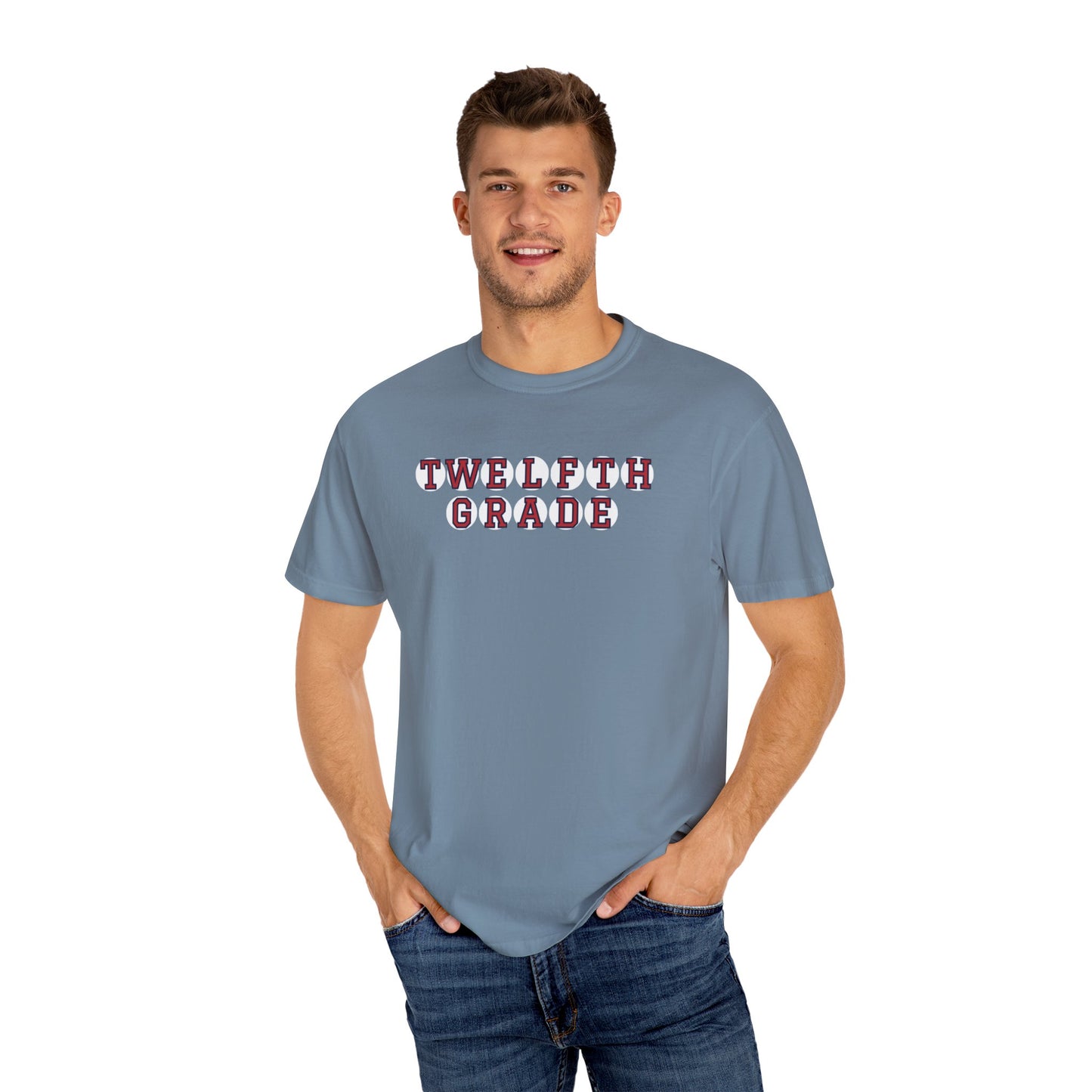 TWELFTH GRADE RED PLAYER LETTERS T-SHIRT