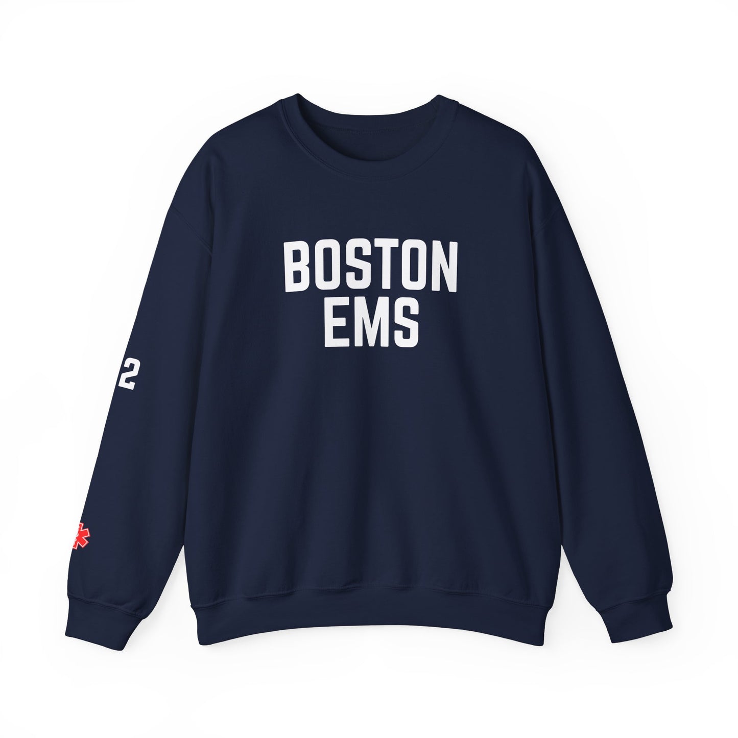 NAVY BOSTON EMS P2 HEAVY BLEND CREWNECK