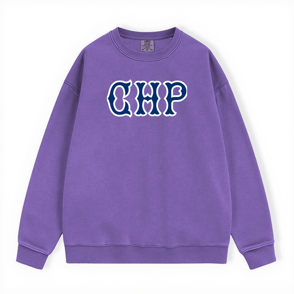 CHP NAVY SOX LETTERS CRWNECK
