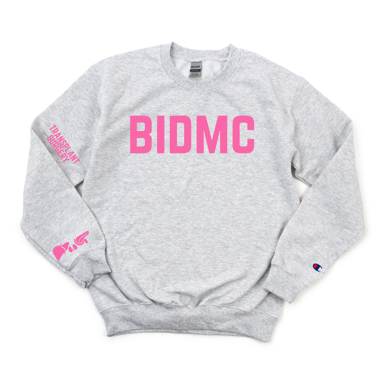 PINK BIDMC TRANSPLANT SURGERY CHAMPION CREWNECK