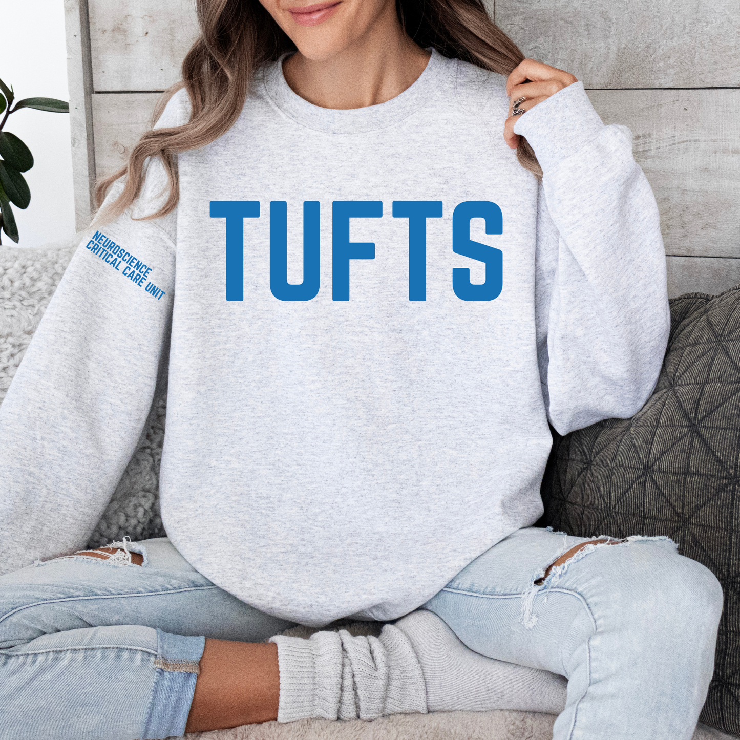 TUFTS ROYAL BLUE RN - NCCU CHAMPION CREWNECK - CLEARANCE