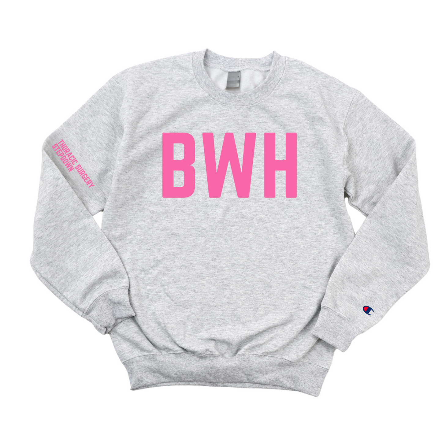 PINK BWH THORACIC SURGERY STEPDQWN CHAMPION CREWNECK