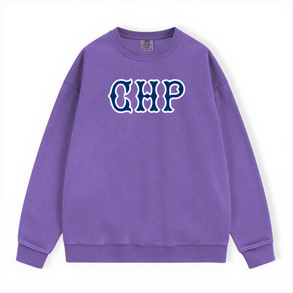 CHP NAVY SOX LETTERS CRWNECK