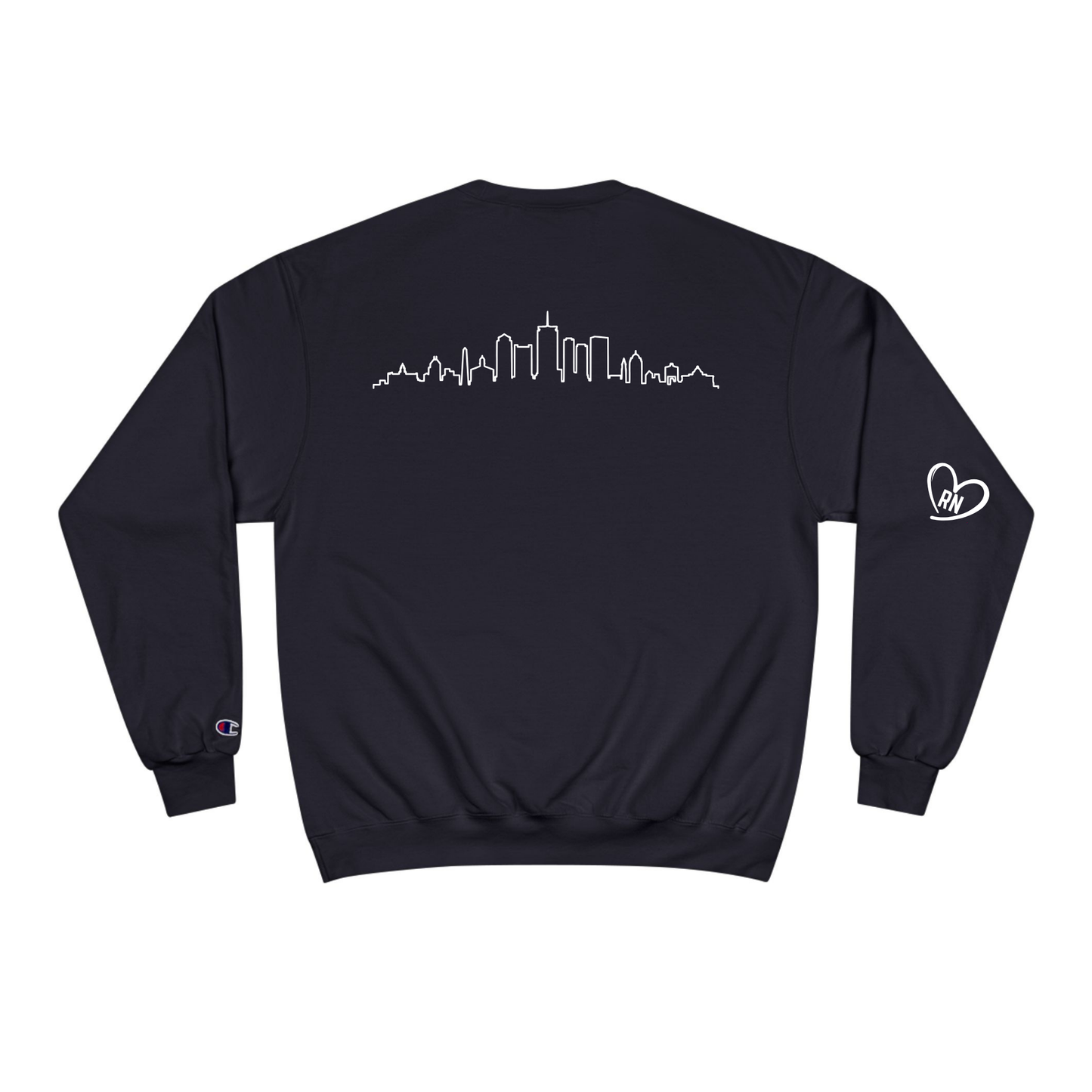 MGH CANCER CENTER SKYLINE NAVY CHAMPION CREWNECK