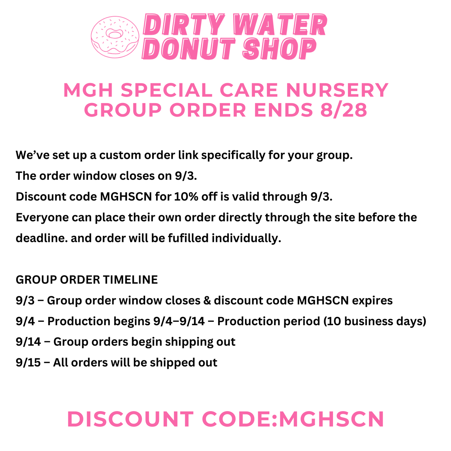 PINK MGH SPECIAL CARE NURSERY CHAMPION CREWNECK GROUP ORDER ENDS 8/28