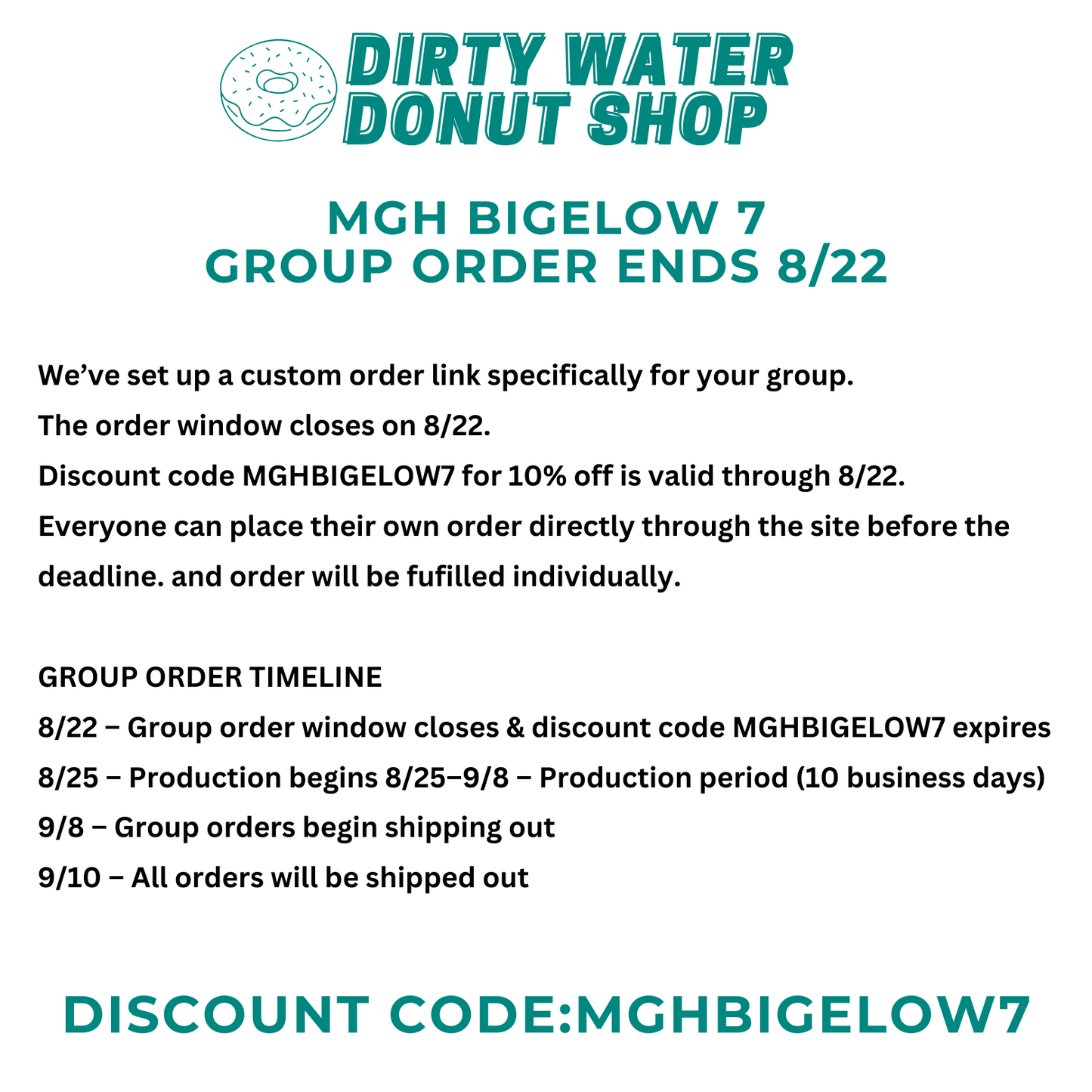 DOLPHIN MGH GM - BIGELOW 7 CHAMPION CREWNECK GROUP ORDER ENDS 8/22