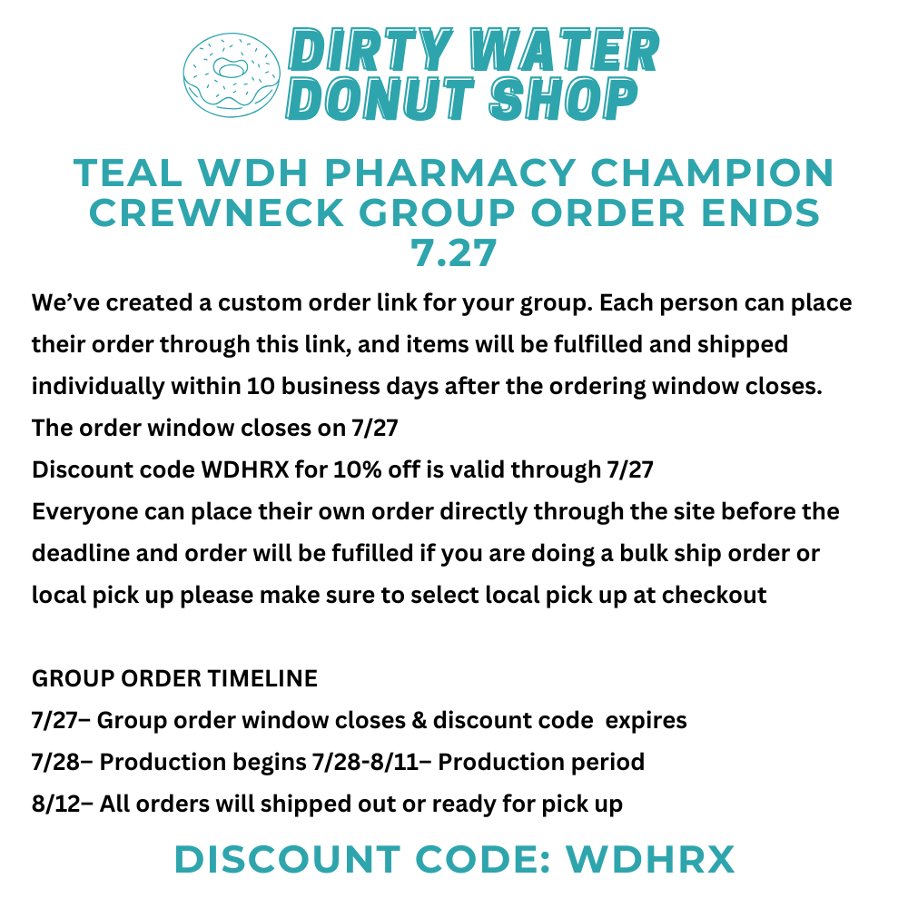 TEAL WDH PHARMACY CHAMPION CREWNECK
