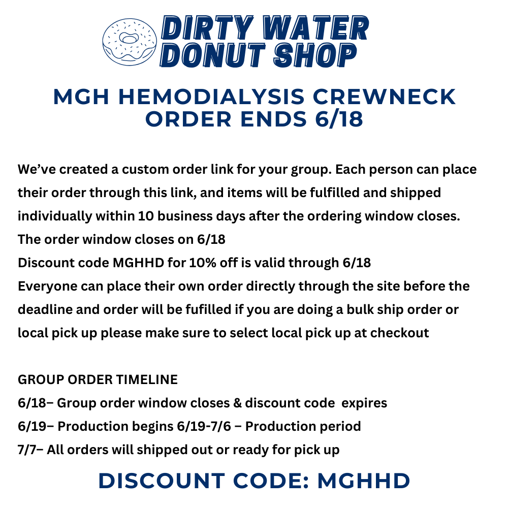 NAVY BLUE MGH HEMODIALYSIS CHAMPION CREWNECK