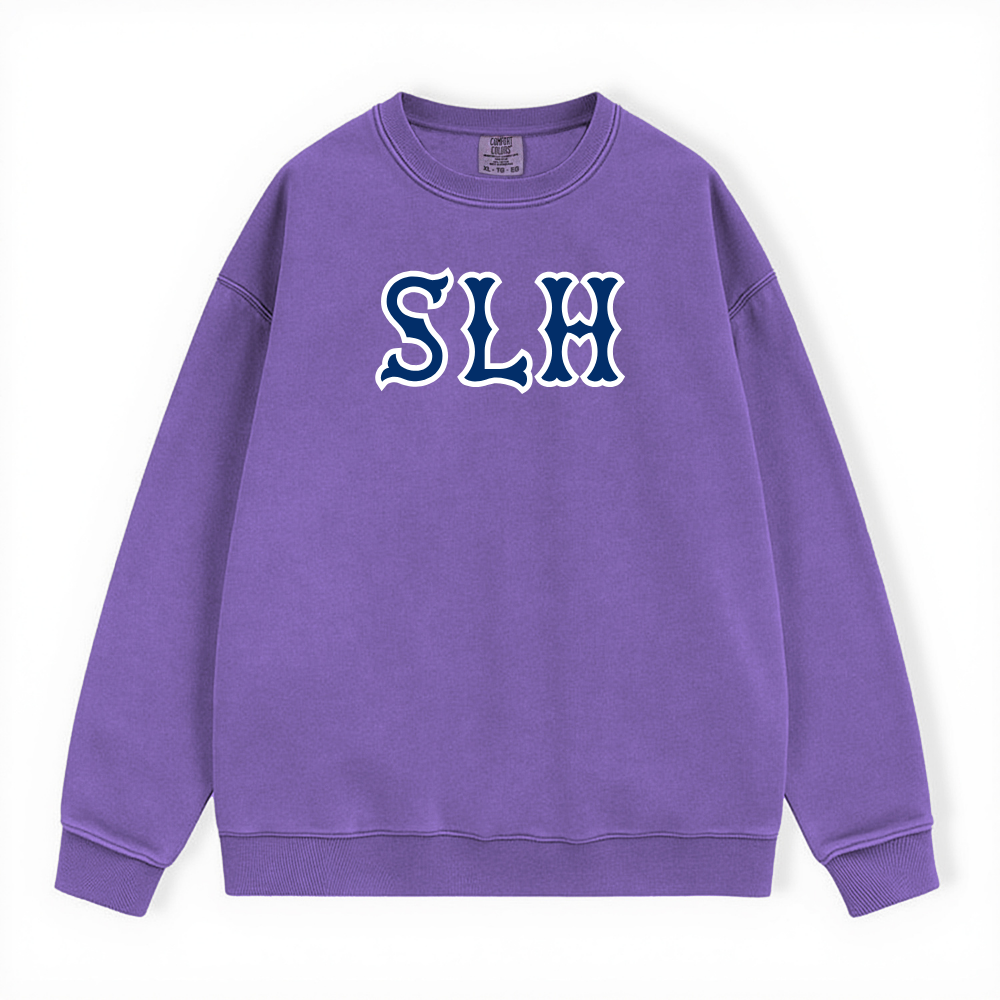 SLH NAVY SOX LETTERS CRWNECK