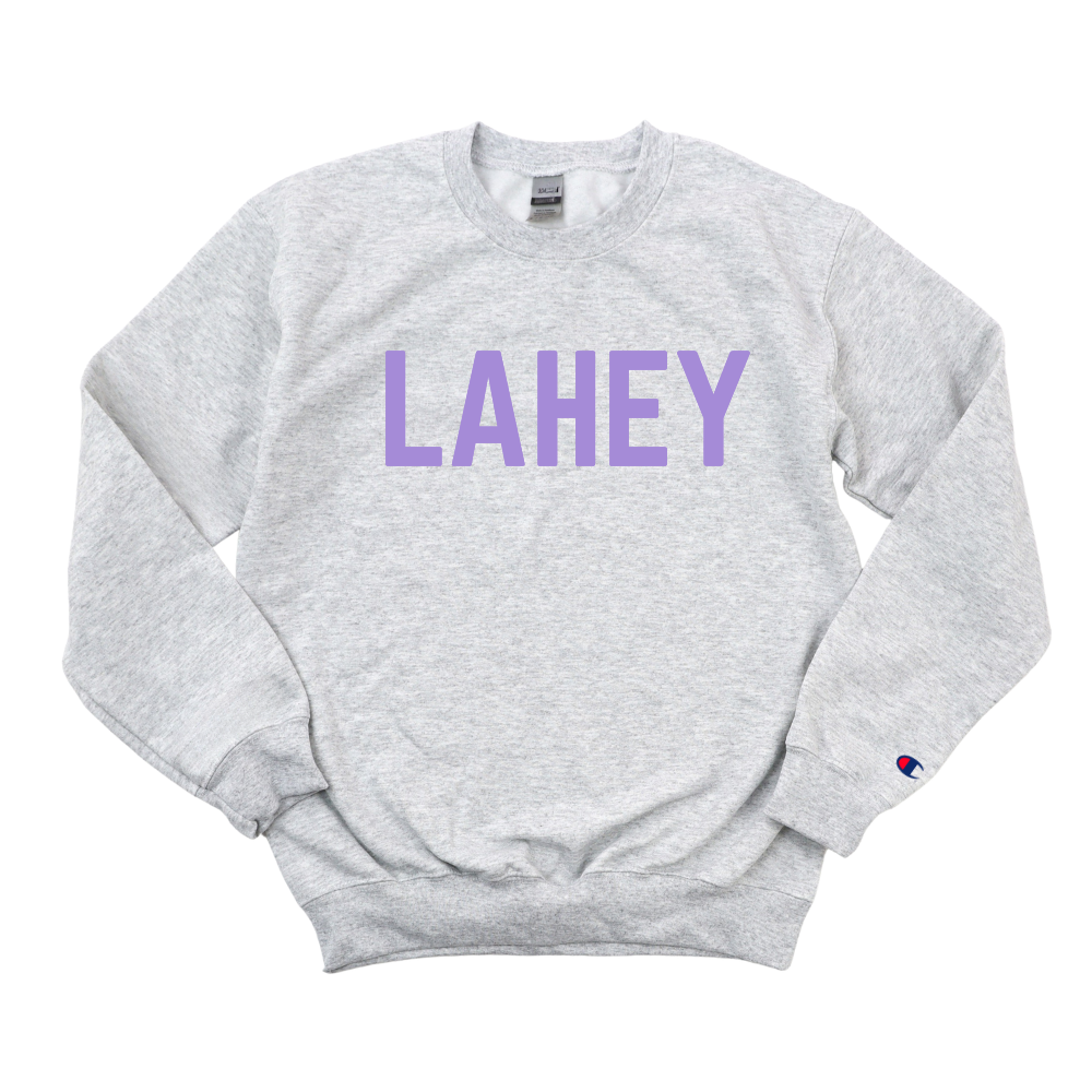 LILAC LAHEY CHAMPION CREWNECK