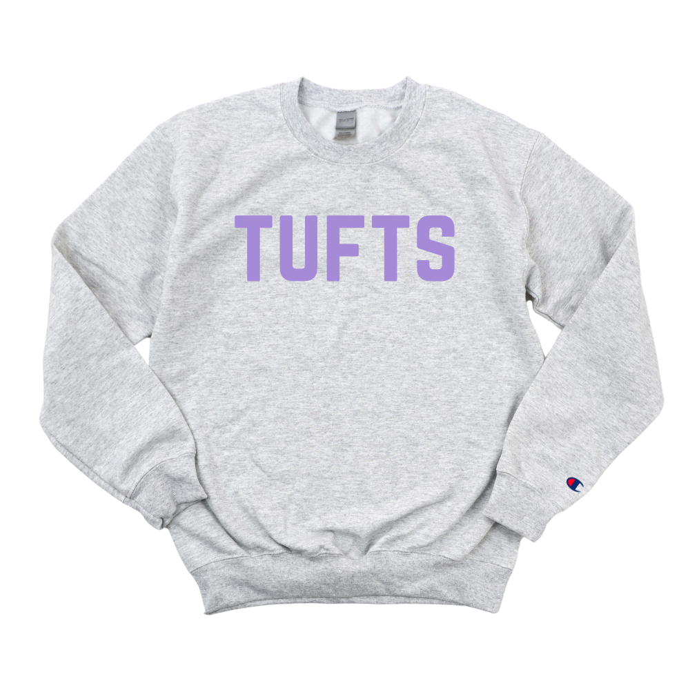 LILAC TUFTS CHAMPION CREWNECK