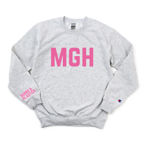 PINK MGH BURNS & PLASTICS CHAMPION CREWNECK