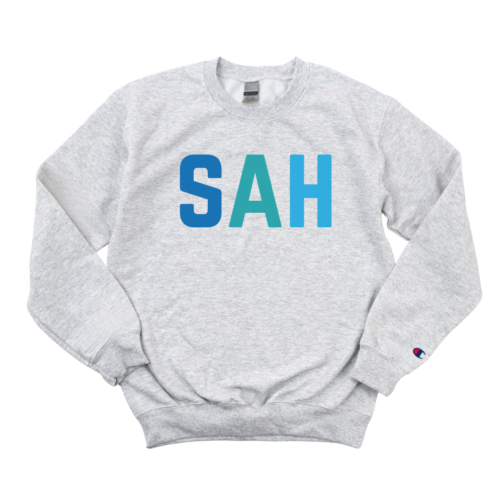 MULTICOLOR BLUE SAH CHAMPION CREWNECK