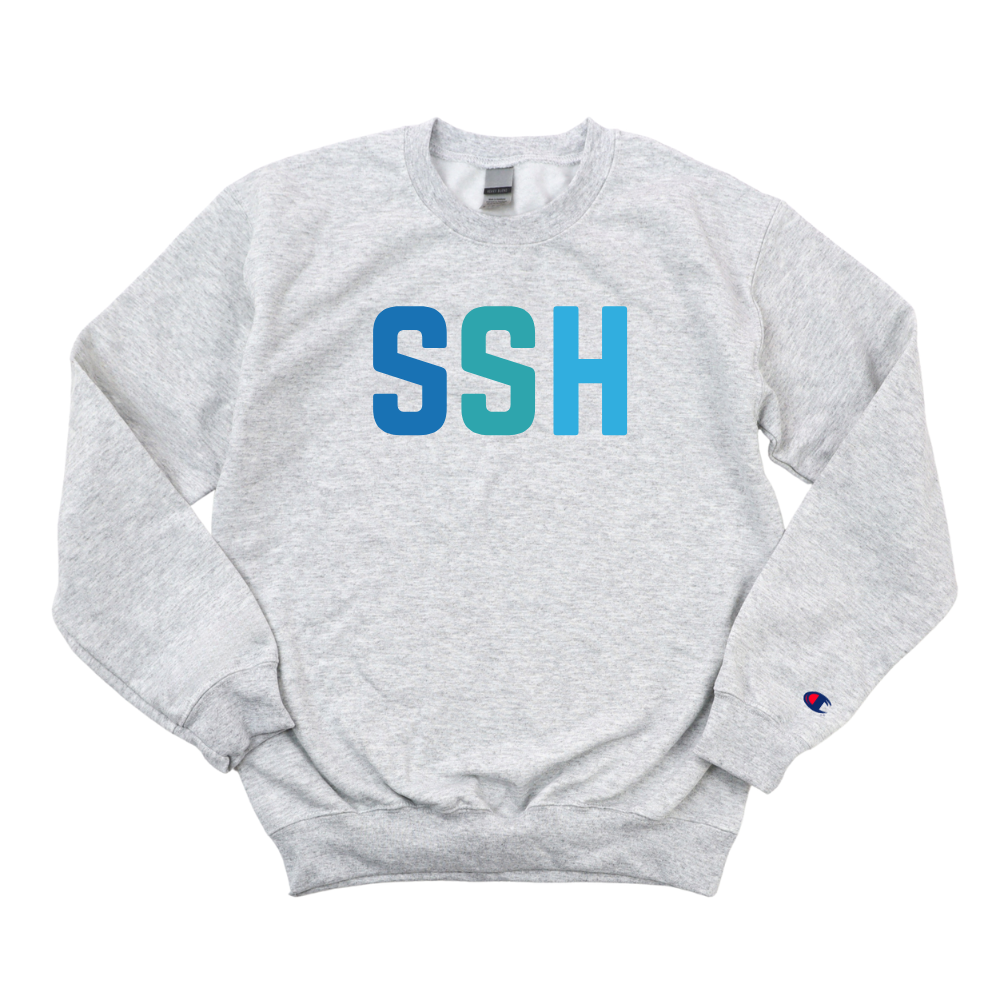 MULTICOLOR BLUE SSH CHAMPION CREWNECK
