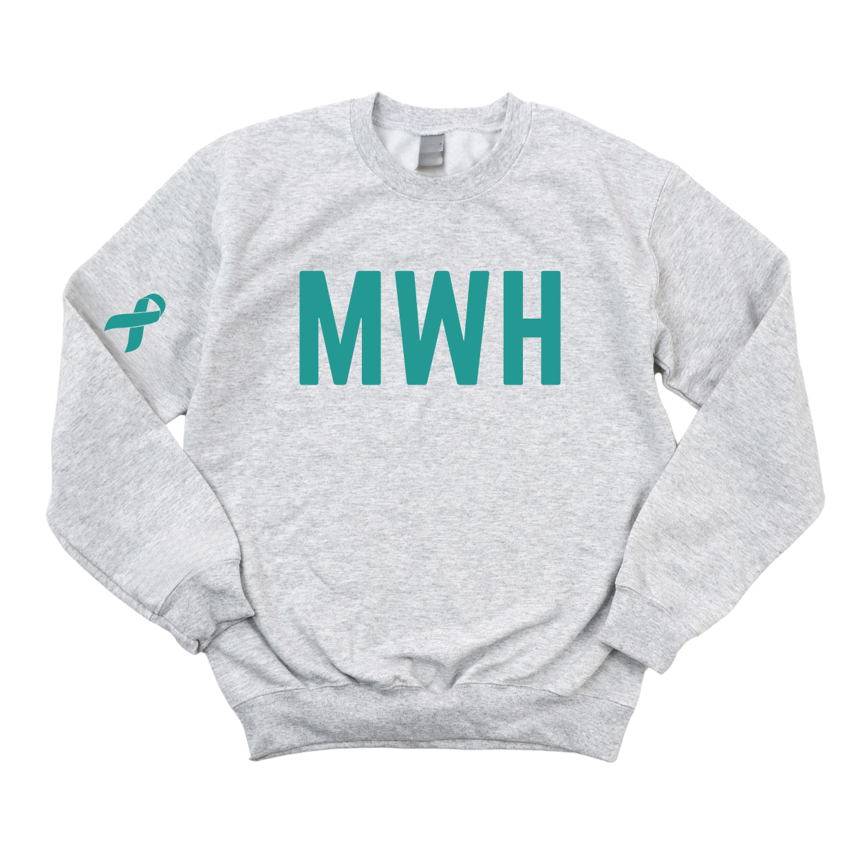 TEAL MWH OVARIAN CANCER AWARENESS CREWNECK