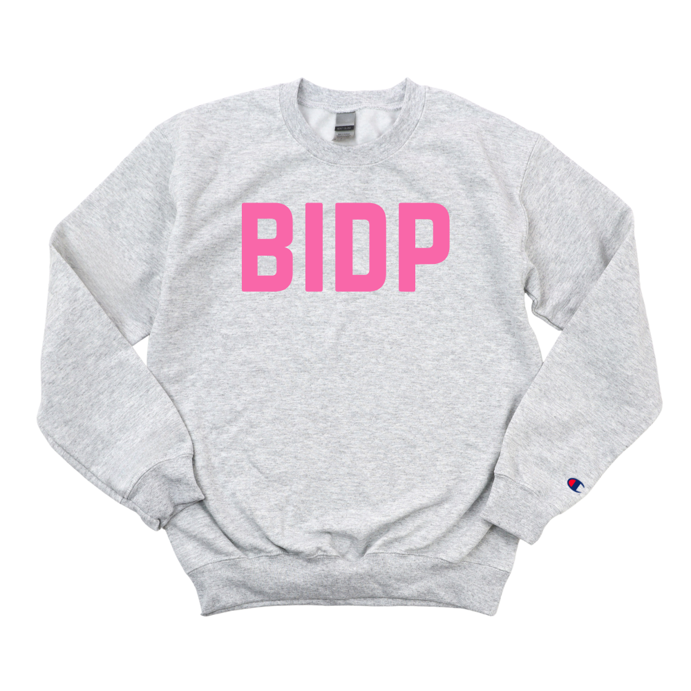 PINK BIDP BREAST CANCER AWARENESS CHAMPION CREWNECK