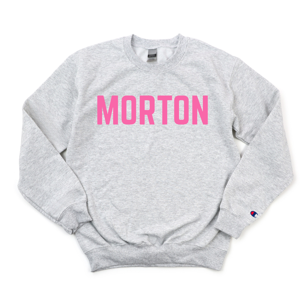 PINK MORTON BREAST CANCER AWARENESS CHAMPION CREWNECK