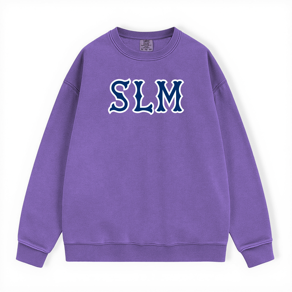 SLM NAVY SOX LETTERS CREWNECK