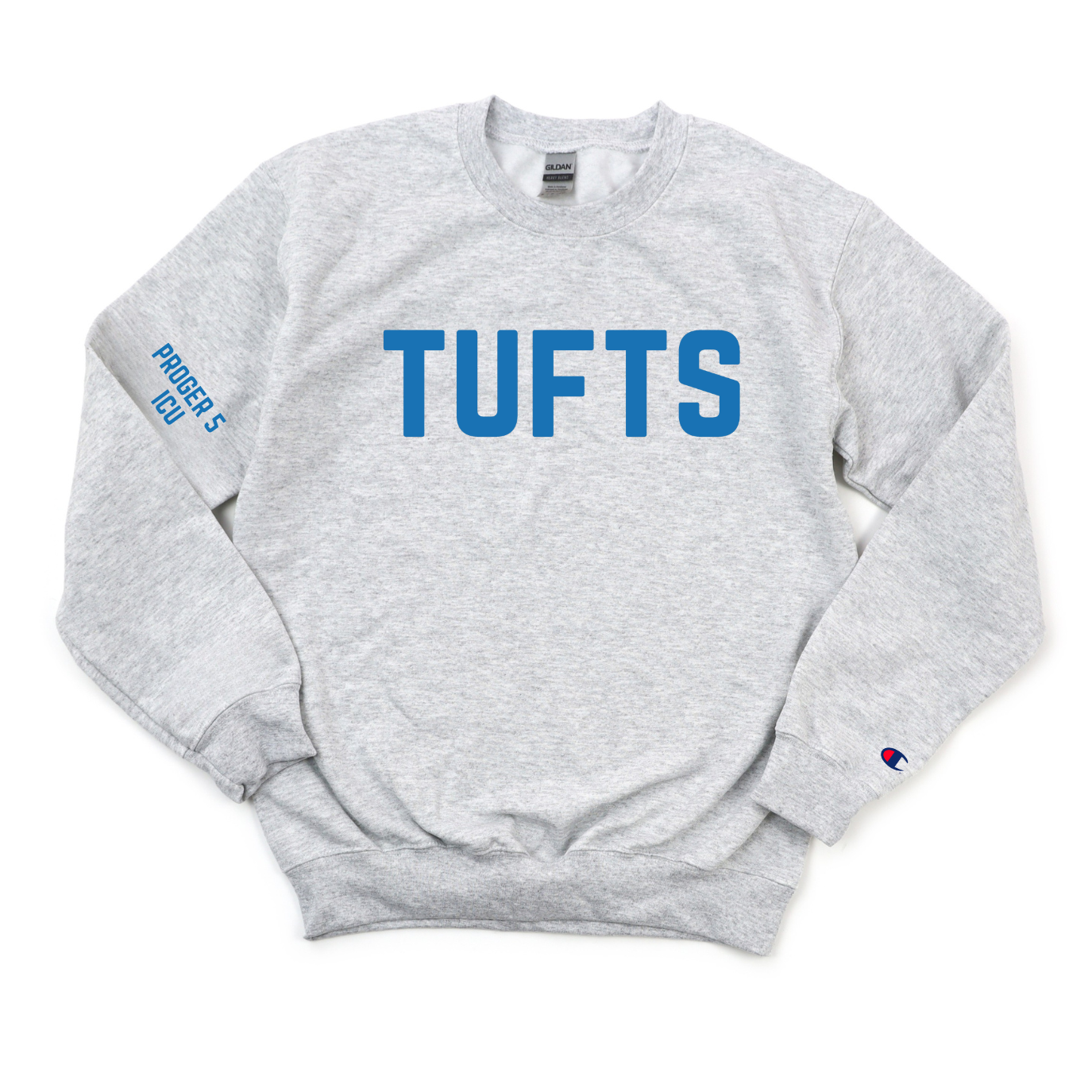 TUFTS ROYAL BLUE PROGER 5 ICU CHAMPION CREWNECK