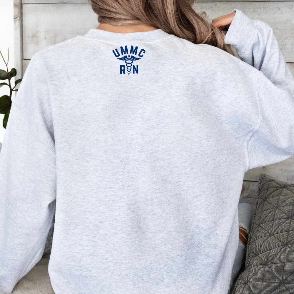 NAVY BLUE UMMC RN- NICU CHAMPION CREWNECK CLEARANCE