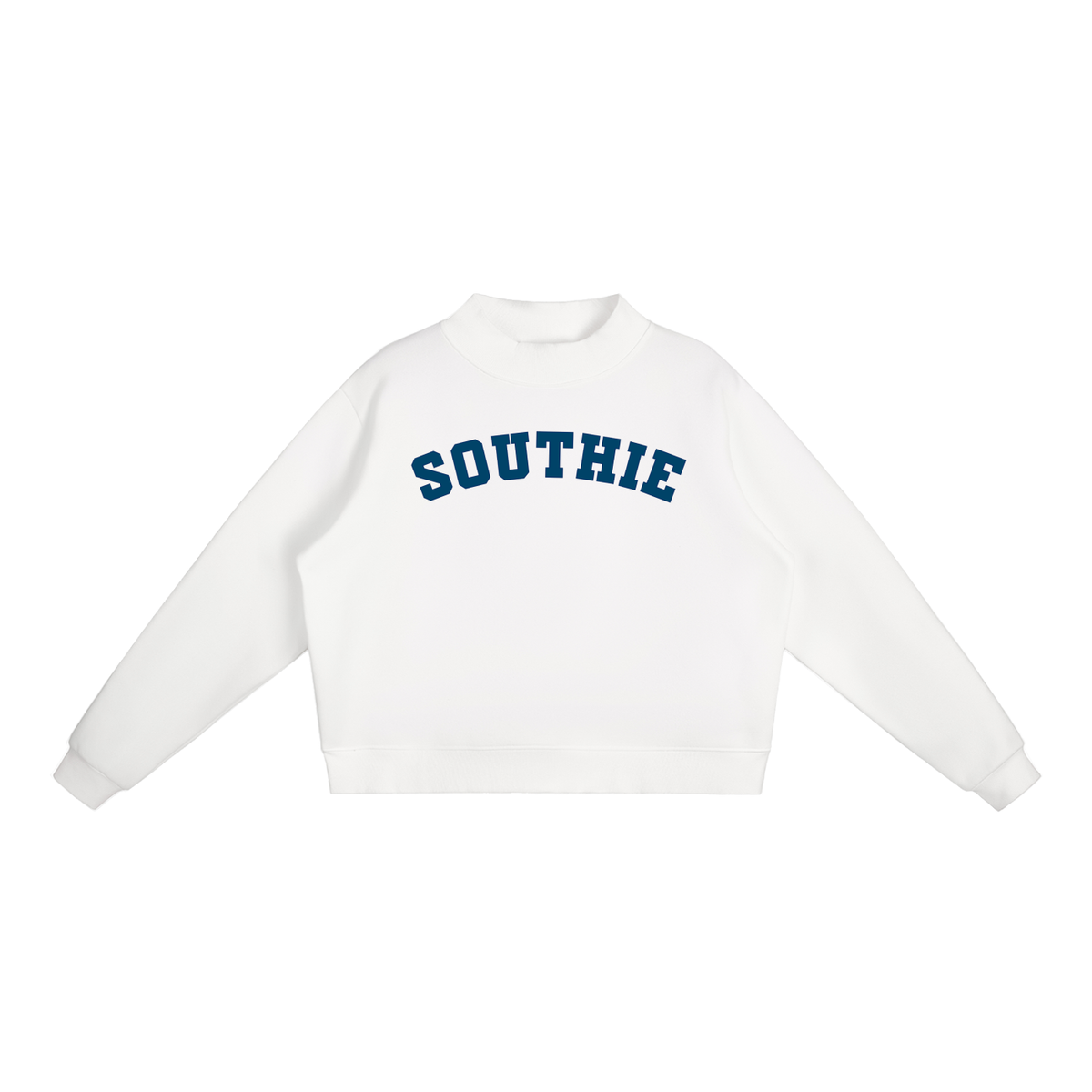 SOUTHIE NAVY BLOCK LETTER MOCK NECK