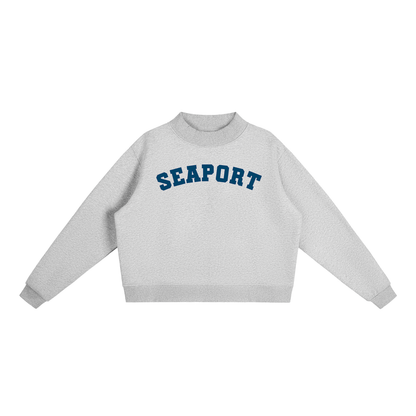 SEAPORT NAVY BLOCK LETTER MOCK NECK