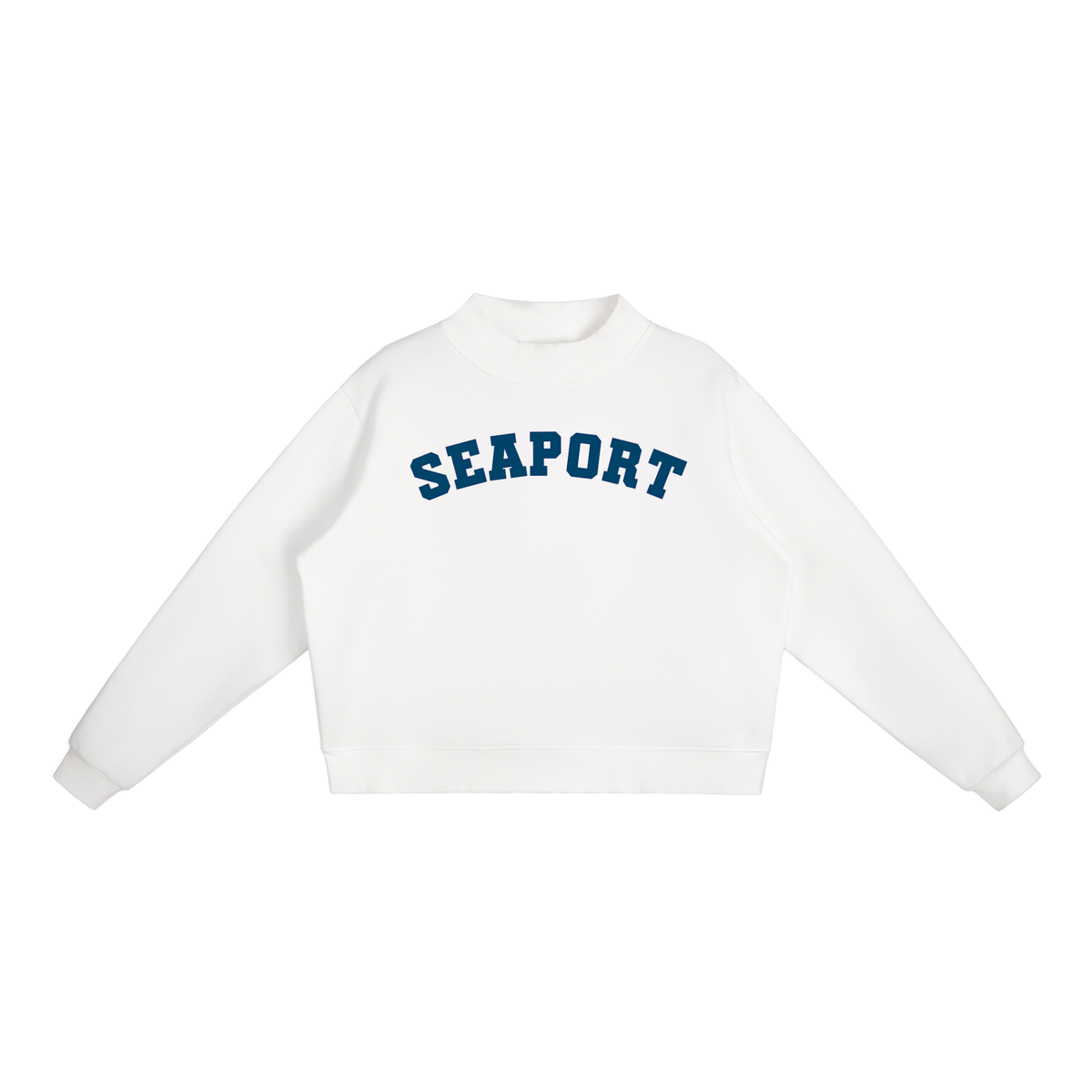 SEAPORT NAVY BLOCK LETTER MOCK NECK