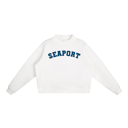 SEAPORT NAVY BLOCK LETTER MOCK NECK