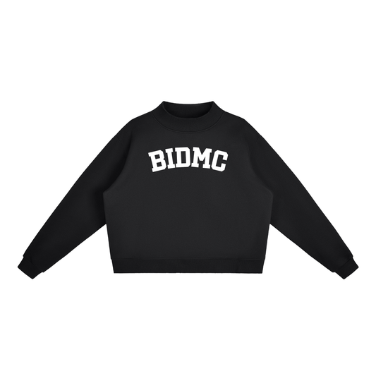 BIDMC BLOCK LETTER BLACK MOCK NECK