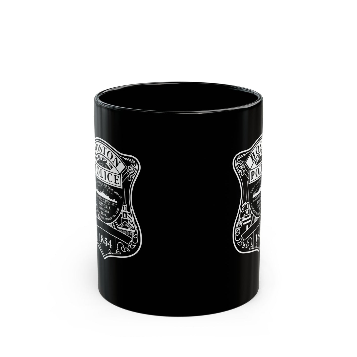 Black Boston Police Badge Mug