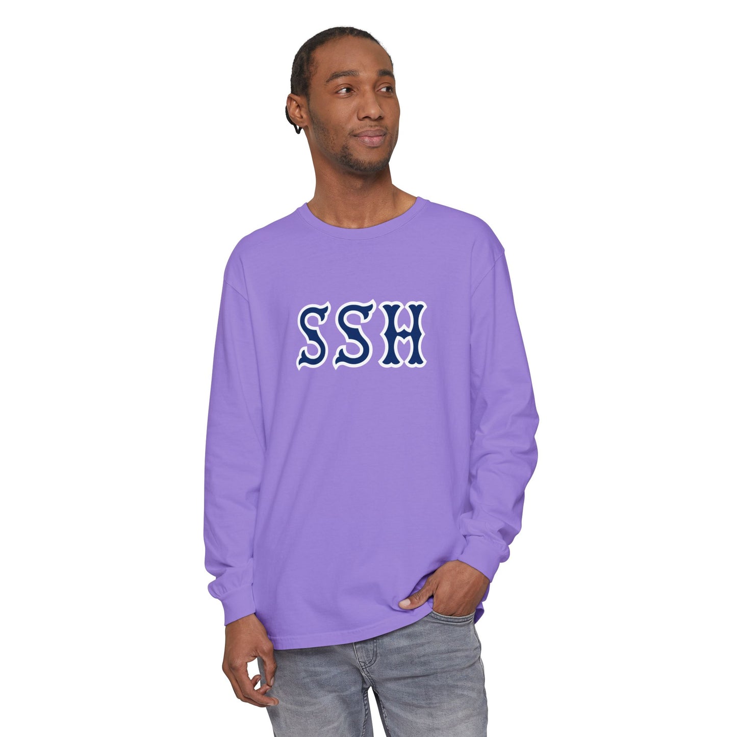 SSH NAVY SOX LETTERS LONG SLEEVE