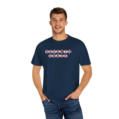 SEVENTH GRADE RED PLAYER LETTERS T-SHIRT