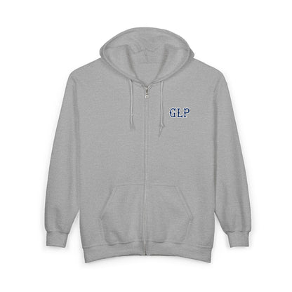 GLP NAVY SOX LETTERS HEAVY BLEND FULL ZIP HOODIE