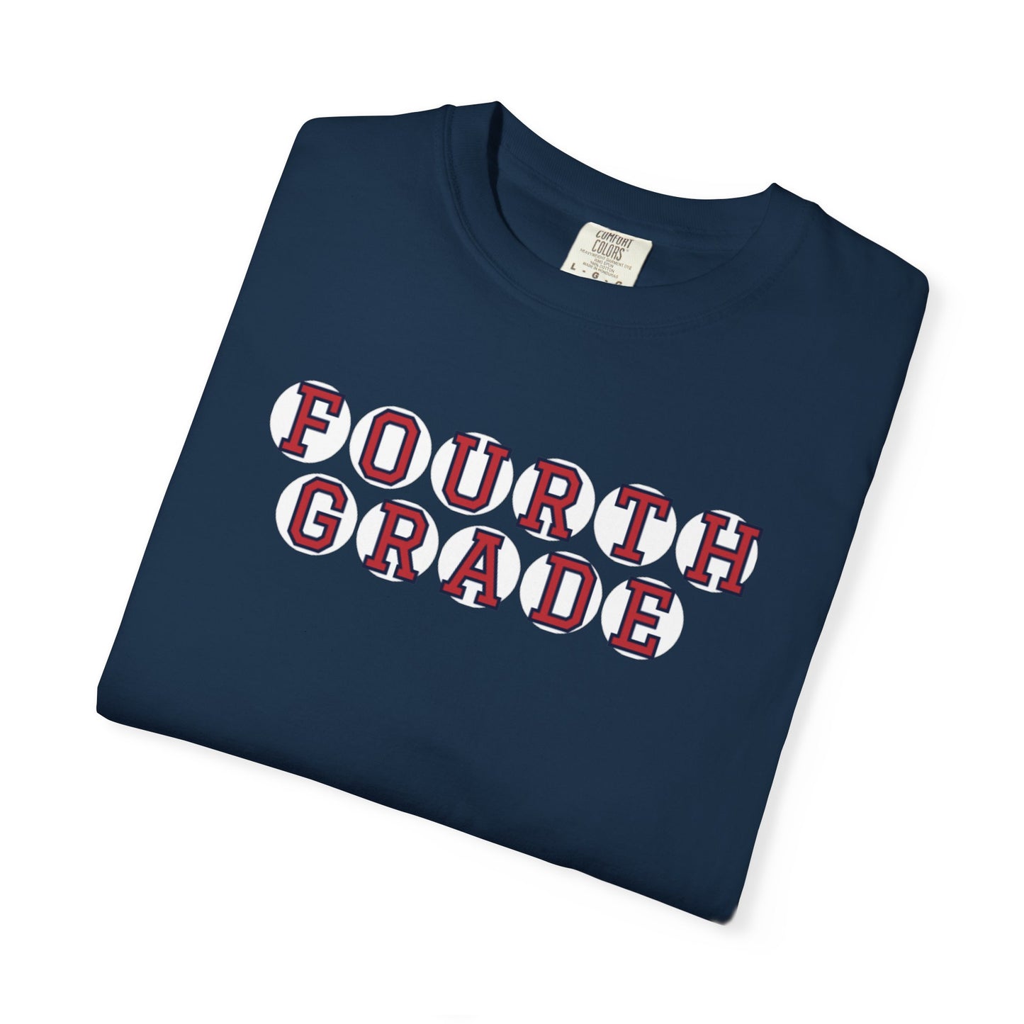 FOURTH GRADE RED PLAYER LETTERS T-SHIRT