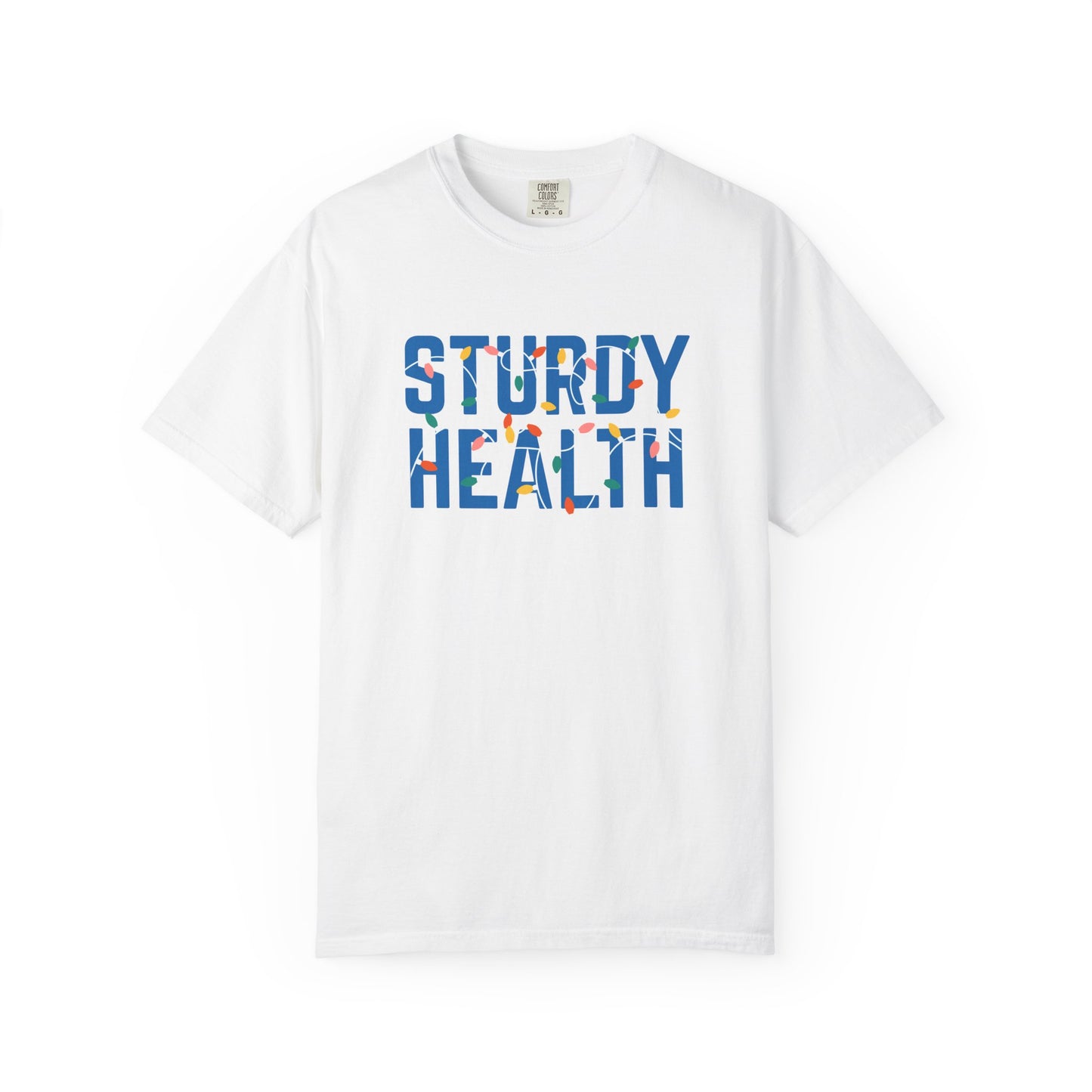 STURDY HEALTH HOLIDAY LIGHTS T-SHIRT - WHITE