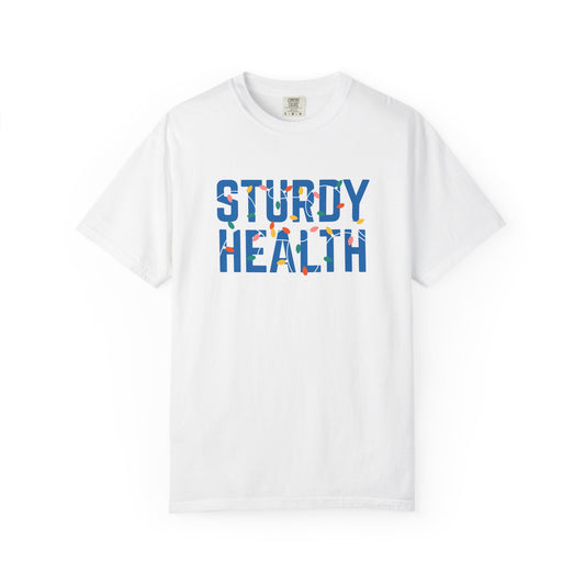 STURDY HEALTH HOLIDAY LIGHTS T-SHIRT - WHITE