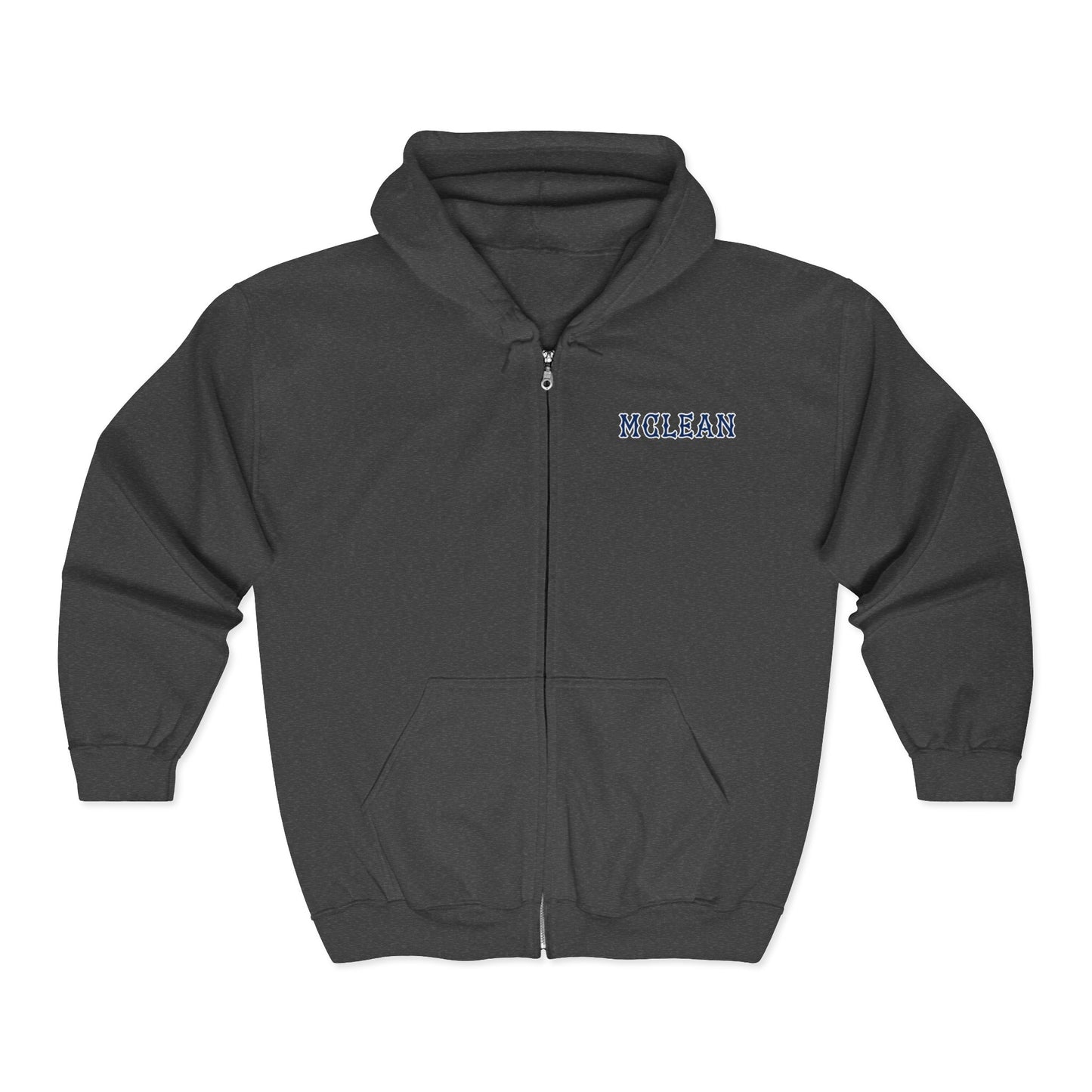 MCLEAN NAVY SOX LETTERS HEAVY BLEND FULL ZIP HOODIE