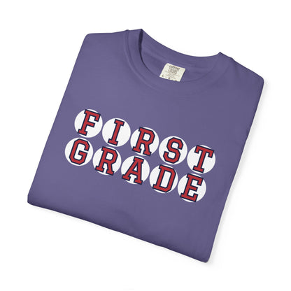 FIRST GRADE RED PLAYER LETTERS T-SHIRT
