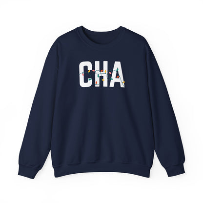 CHA HOLIDAY LIGHTS HEAVY BLEND CREWNECK
