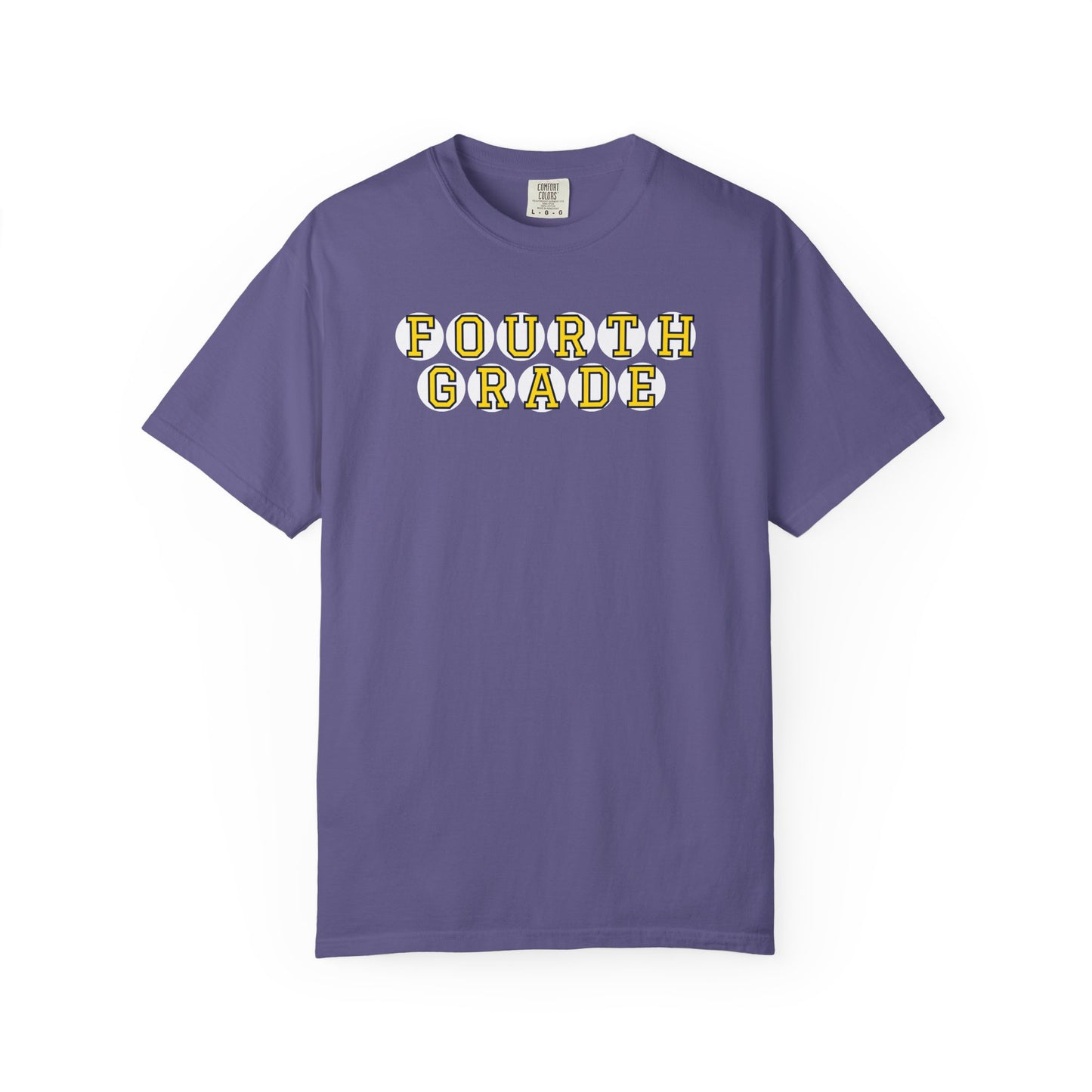 FOURTH GRADE. YELLOW PLAYER LETTERS T-SHIRT
