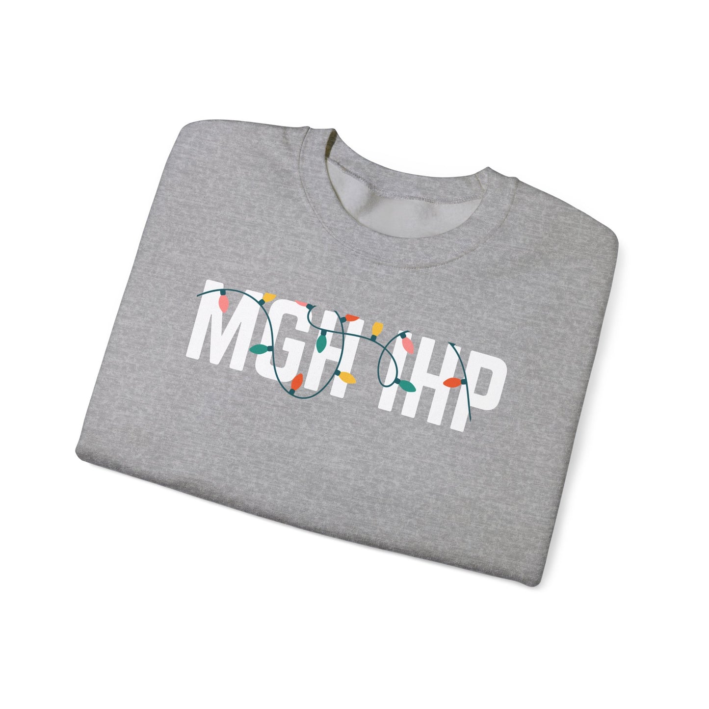 MGH IHP HOLIDAY LIGHTS HEAVY BLEND CREWNECK