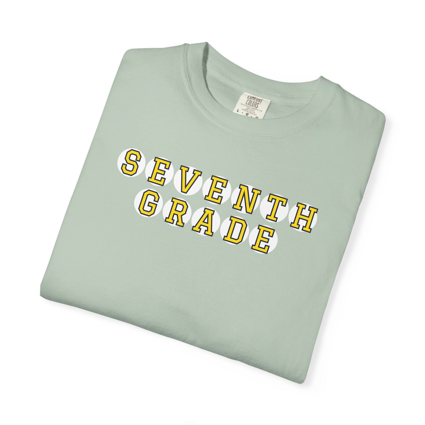 SEVENTH GRADE. YELLOW PLAYER LETTERS T-SHIRT