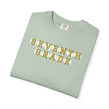 SEVENTH GRADE. YELLOW PLAYER LETTERS T-SHIRT
