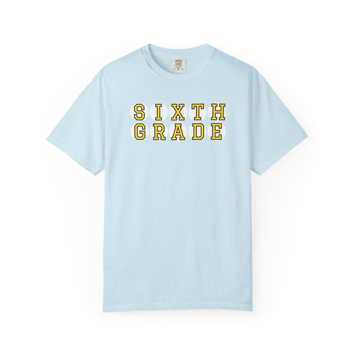 SIXTH GRADE YELLOW PLAYER LETTERS T-SHIRT