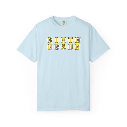 SIXTH GRADE YELLOW PLAYER LETTERS T-SHIRT