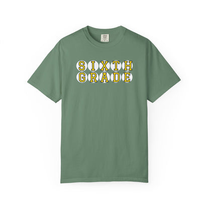 SIXTH GRADE YELLOW PLAYER LETTERS T-SHIRT
