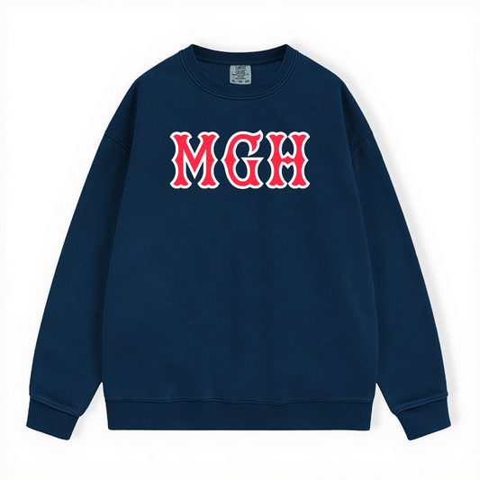 TRUE NAVY MGH SOX LETTERS CREWNECK- CLEARANCE